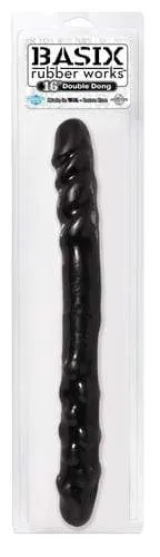 Pipedream Basix 16 Inch Double Dong Black Dildos