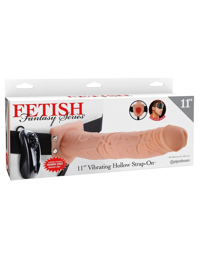 Pipedream Female Sex Toys Fetish Fantasy Series 11Inch Vibrating Hollow Strapon Flesh