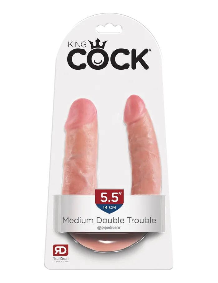 Pipedream King Cock Double Trouble Medium Flesh Dildos