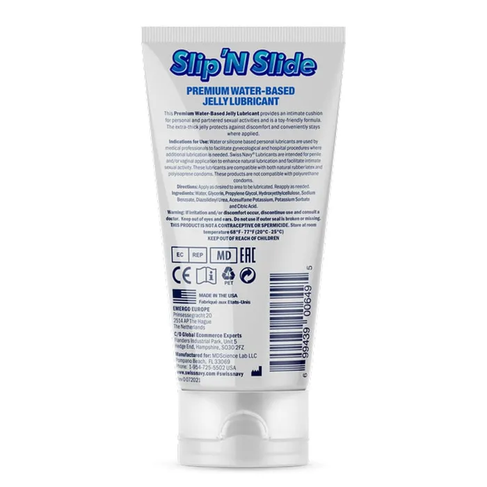 Swiss Navy Slip N Slide Premium Jelly Lubricant 5 Fl Oz MD Science Lab Lubricants