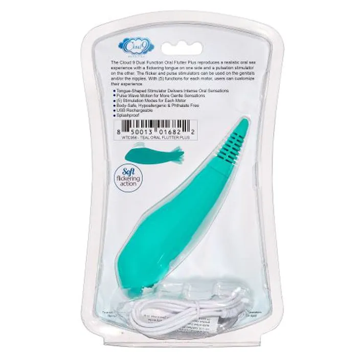 Vibrators Health and Wellness Oral Flutter Plus Teal Cloud 9 Novelties