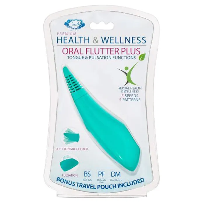 Vibrators Health and Wellness Oral Flutter Plus Teal Cloud 9 Novelties