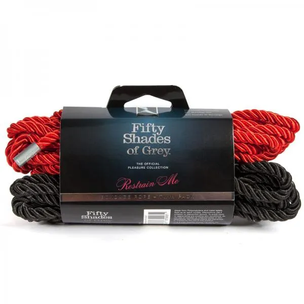 Vibrators LoveHoney Fifty Shades Of Grey Restrain Me Bondage Rope Twin Pack 1 Red 1 Black