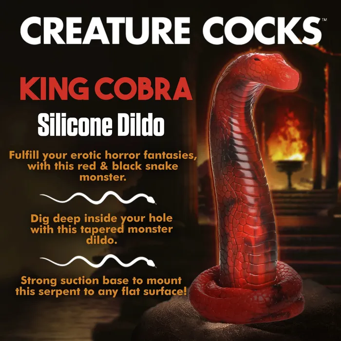 XR Brands Creature Cocks Dildos King Cobra King Cobra Silicone Dildo Red