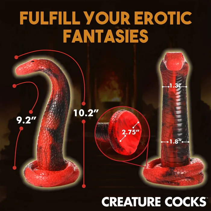 XR Brands Creature Cocks Dildos King Cobra King Cobra Silicone Dildo Red