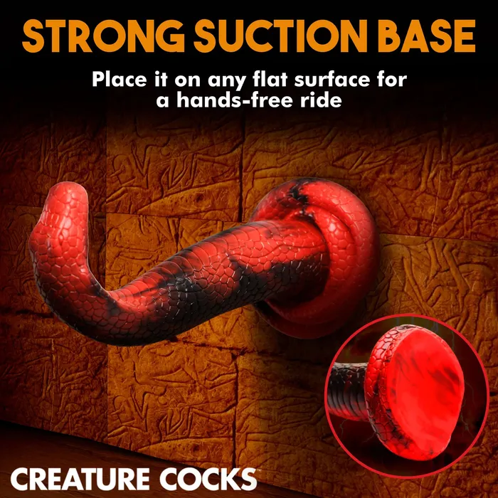 XR Brands Creature Cocks Dildos King Cobra King Cobra Silicone Dildo Red