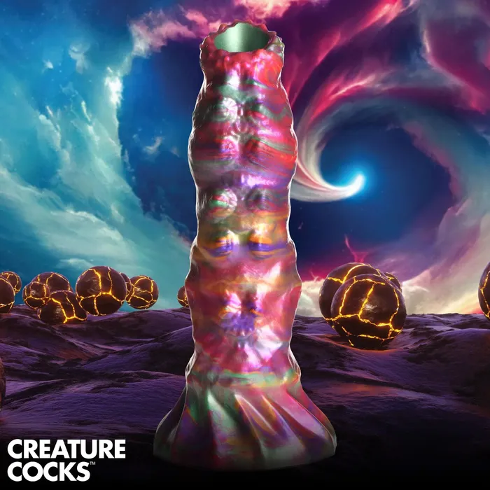 XR Brands Creature Cocks Female Sex Toys Larva Silicone Ovipositor Dildo With Eggs Multicolor