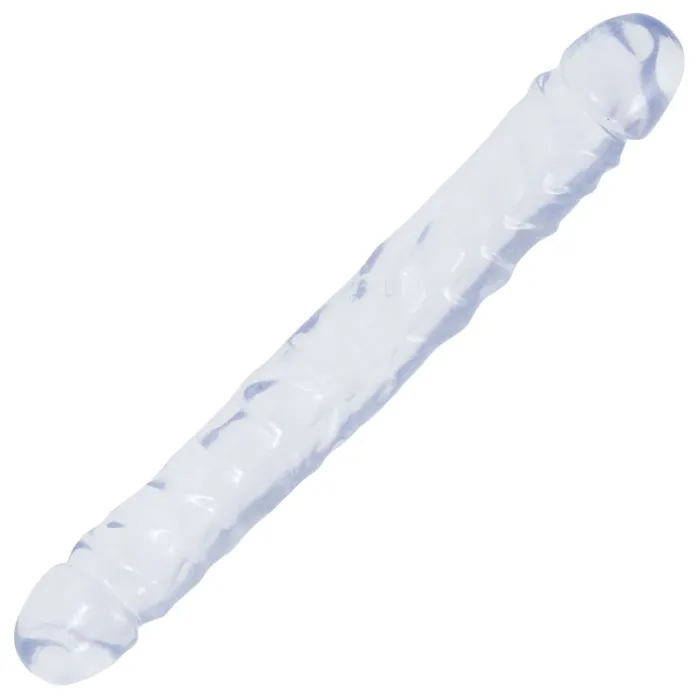 12 in Jr Double Dong Clear Crystal Jellies Dildos