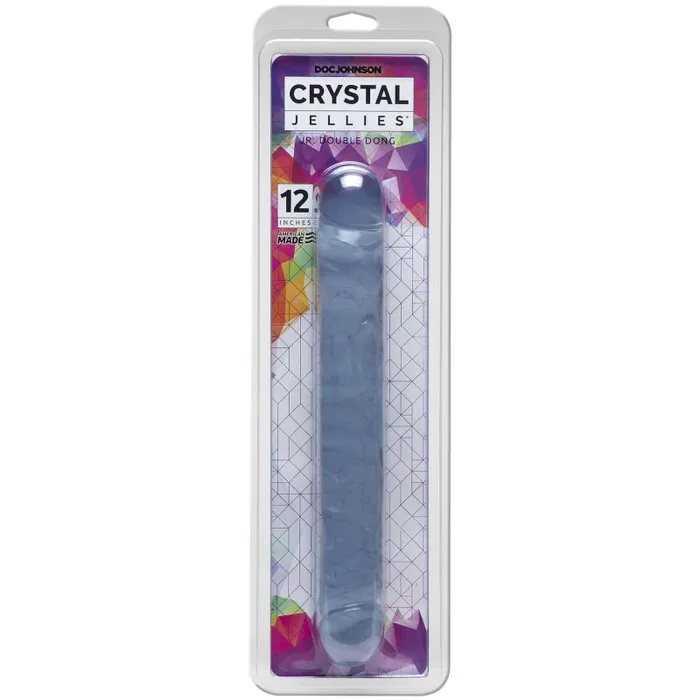 12 in Jr Double Dong Clear Crystal Jellies Dildos