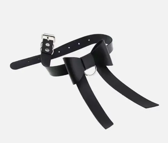 Bow Tie Collar with D Ring Touch of Fur Male Sex Toys