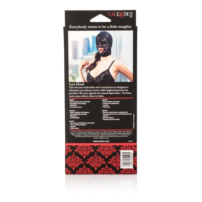 California Exotic Novelties Couples Lace Hood Fetish Sexy Headwear Adult Play Bondage Love Fun Black