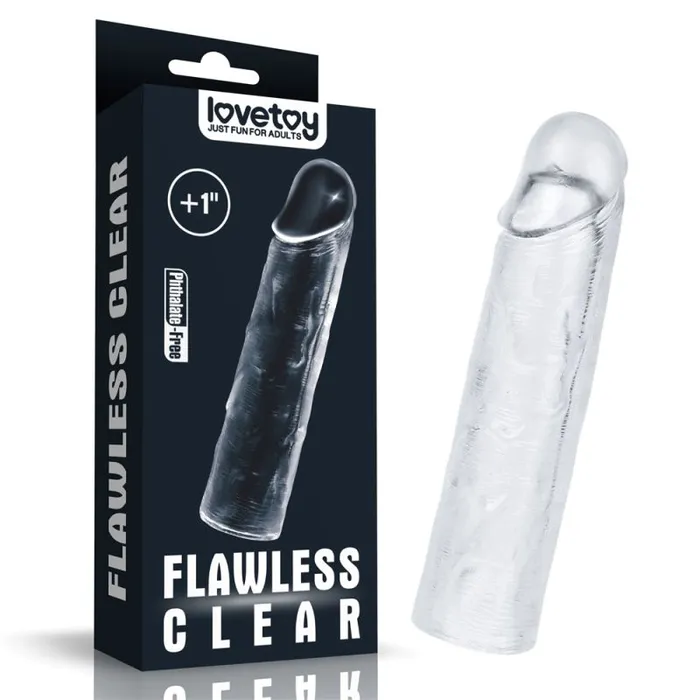 Clear Penis Extender Sleeve Plus 1in Lovetoy Male Sex Toys