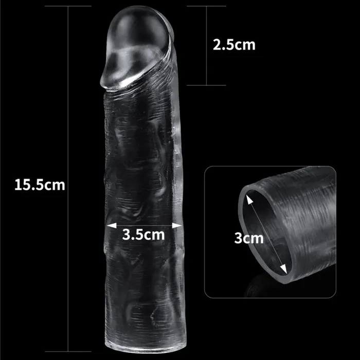 Clear Penis Extender Sleeve Plus 1in Lovetoy Male Sex Toys