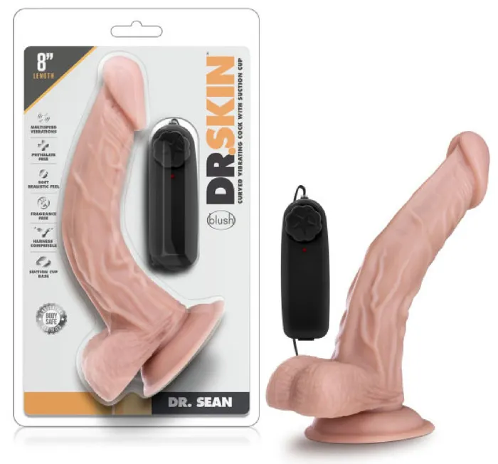 Dr Sean 8 Vibrating Cock With Suction Cup Vanilla Blush Novelties Female Sex Toys