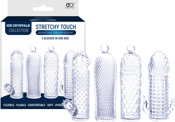 Excellent Power Male Sex Toys Seductive Tickler Sleeve 4 Pack Clear