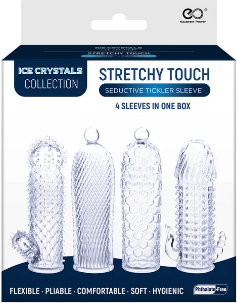 Excellent Power Male Sex Toys Seductive Tickler Sleeve 4 Pack Clear