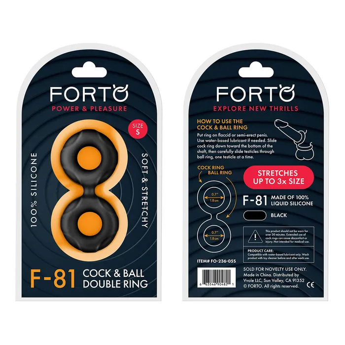 FORTO F81 Double Ring Black Assorted Sizes FORTO Anal