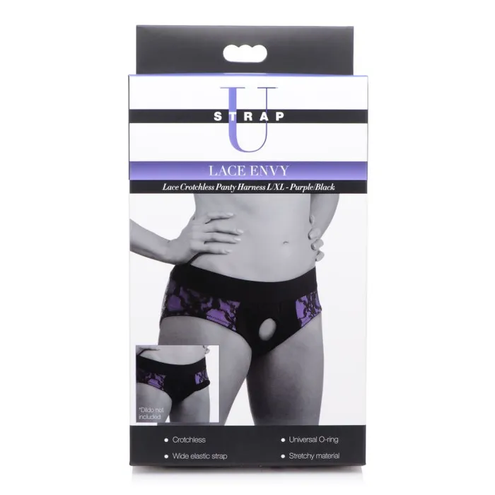 Lace Envy Panty Harness Purple SM Strap U Female Sex Toys