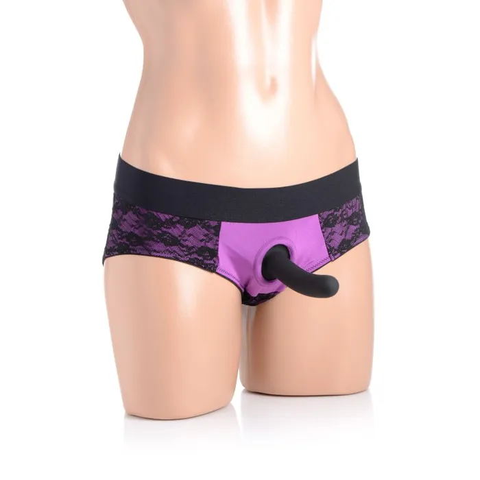 Lace Envy Panty Harness Purple SM Strap U Female Sex Toys