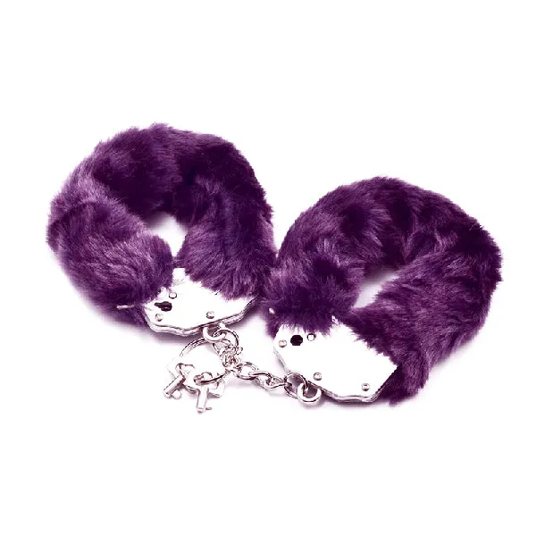 Lovetoy Vibrators Fetish Pleasure Fluffy Hand Cuffs Purple