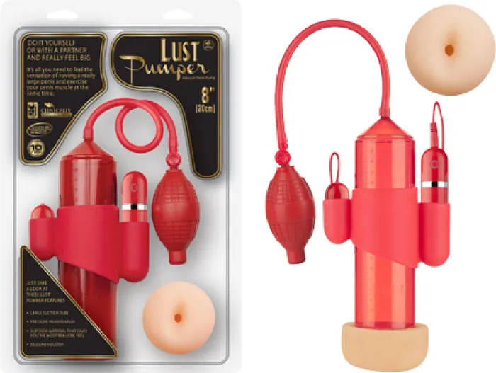 Lust Pumper 8 Vibrating Pump W Gauge Ass Red Sex Toy Adult Pleasure Nanma Male Sex Toys