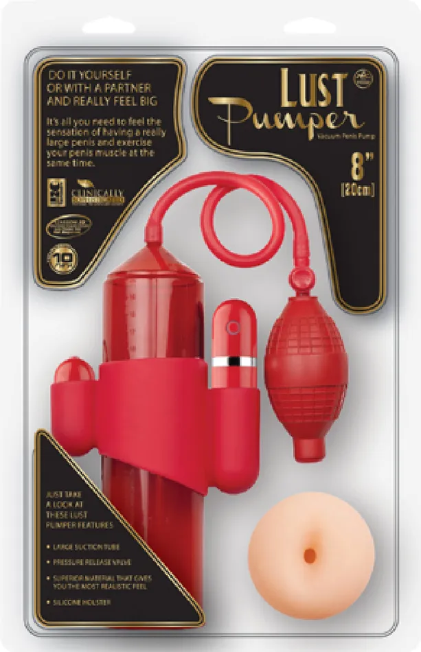 Lust Pumper 8 Vibrating Pump W Gauge Ass Red Sex Toy Adult Pleasure Nanma Male Sex Toys