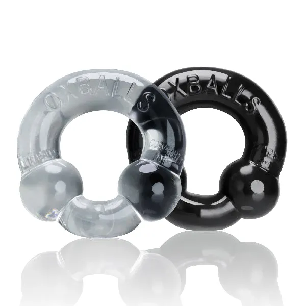 OxBalls Anal Ultraballs 2 Pack Cockring Black And Clear