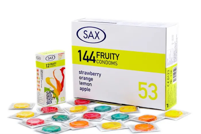 Sax Vibrators Fruity 144s Condoms by Sax