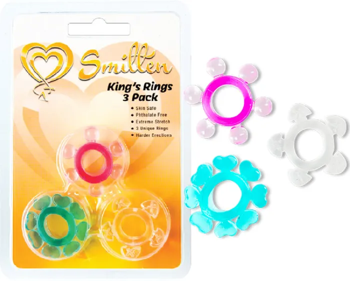 Smitten Kings Rings 3 Pack Sex Toy Adult Pleasure Vibrators