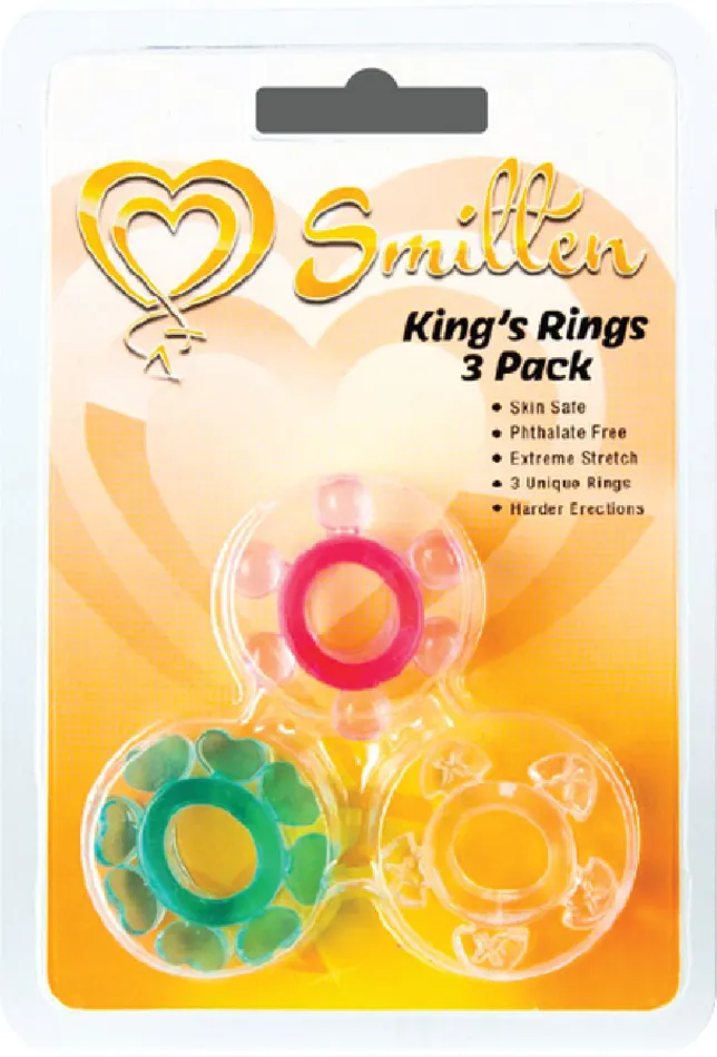 Smitten Kings Rings 3 Pack Sex Toy Adult Pleasure Vibrators