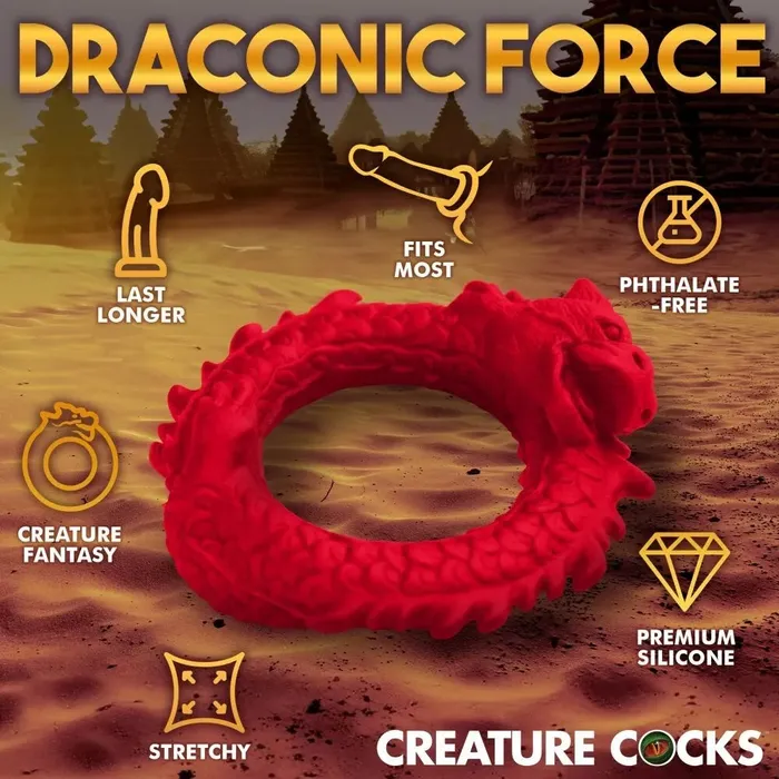 XR Brands Male Sex Toys Rise of the Dragon Silicone Cock Ring