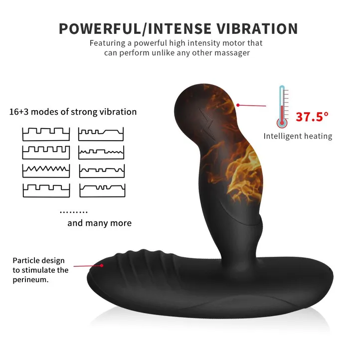 360 Rotating Anal Butt Plug Vibrator Silicone Male Prostate Massager Heating GSpot Stimulate soniker Anal