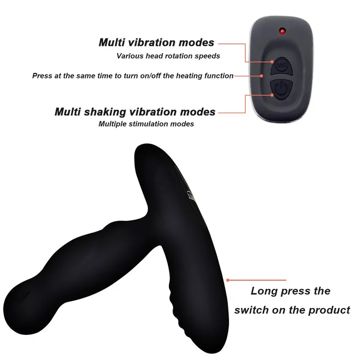 360 Rotating Anal Butt Plug Vibrator Silicone Male Prostate Massager Heating GSpot Stimulate soniker Anal