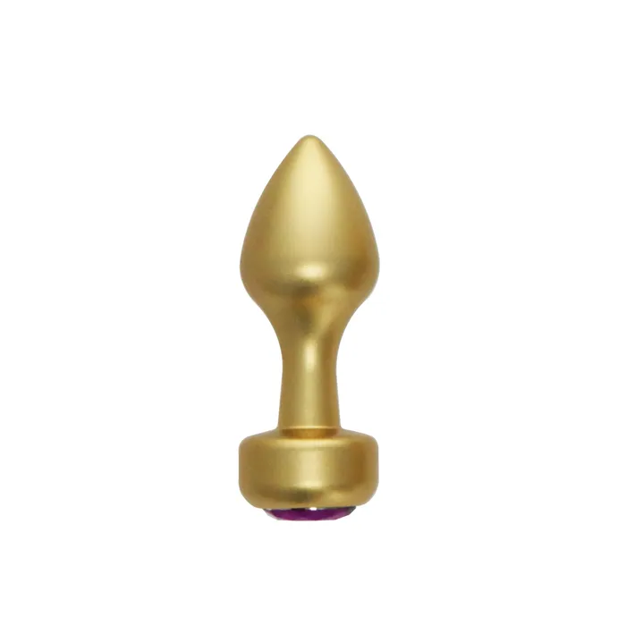 BUM FUN Anal BOTTOM JEWELS GOLD ALLOY W PURPLE JEWEL SMALL PLUG