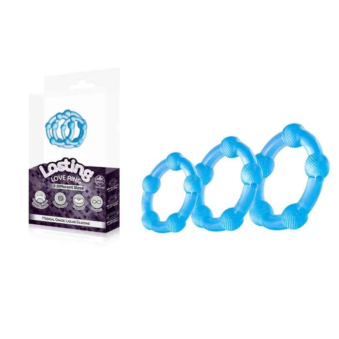 Excellent Power Lasting Love Ring 3 Piece Set Beaded Cock Rings Set of 3 Sizes Male Sex Toys