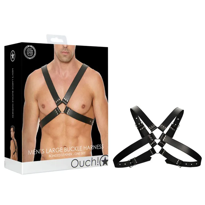 Female Sex Toys Shots Toys Ouch Mens Large Buckle Harness One Size