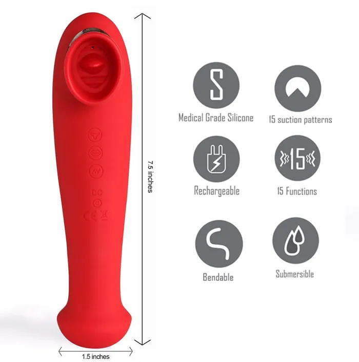 Maia Toys Female Sex Toys Maia Destiny USB Rechargeable Suction Fluttering Tongue Vibrator Wand