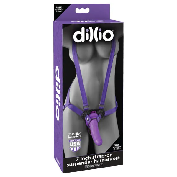 Pipedream Female Sex Toys Dillio 7 StrapOn Suspender Harness Set 178 cm StrapOn with Suspender Harness