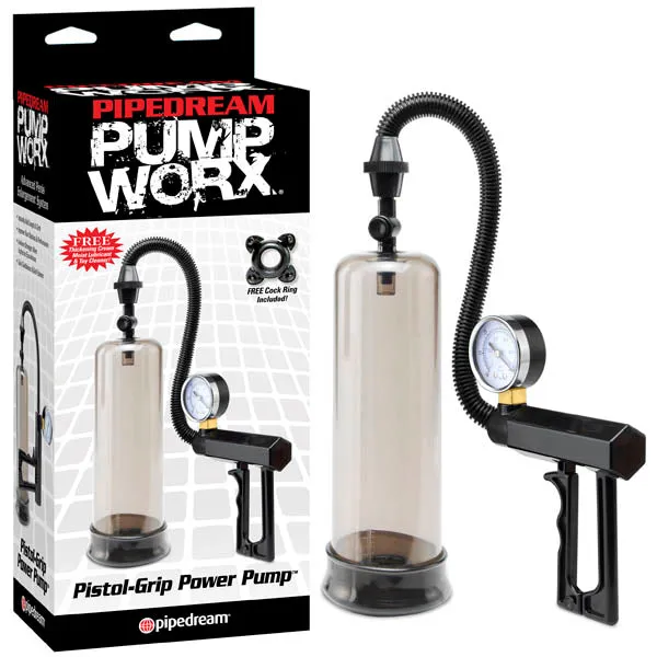 Pipedream Male Sex Toys Pump Worx PistolGrip Power Pump Penis Pump with Gauge