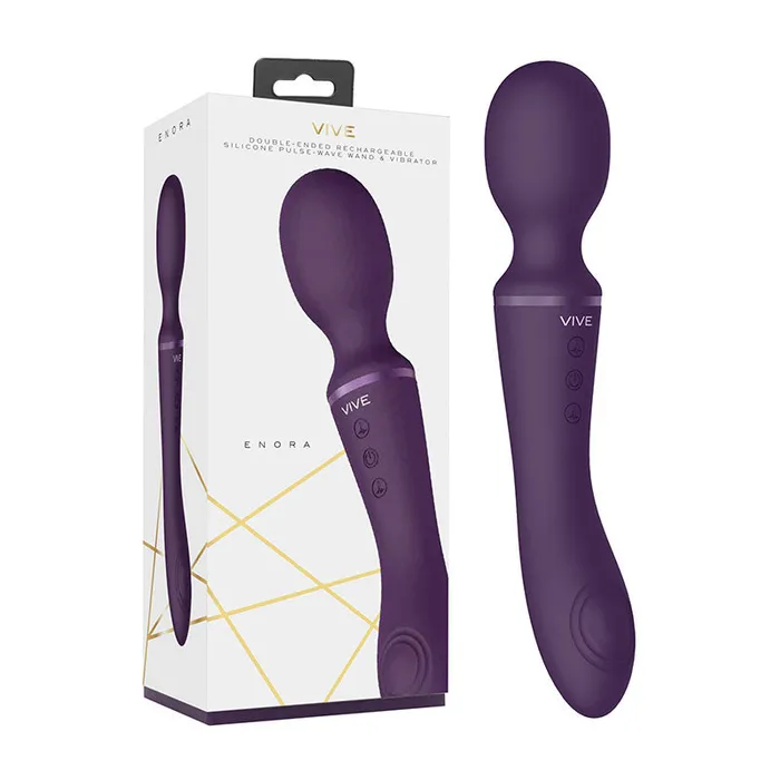 Shots Toys Female Sex Toys Vive Enora 22 cm USB Rechargeable Dual Ended Massager Wand