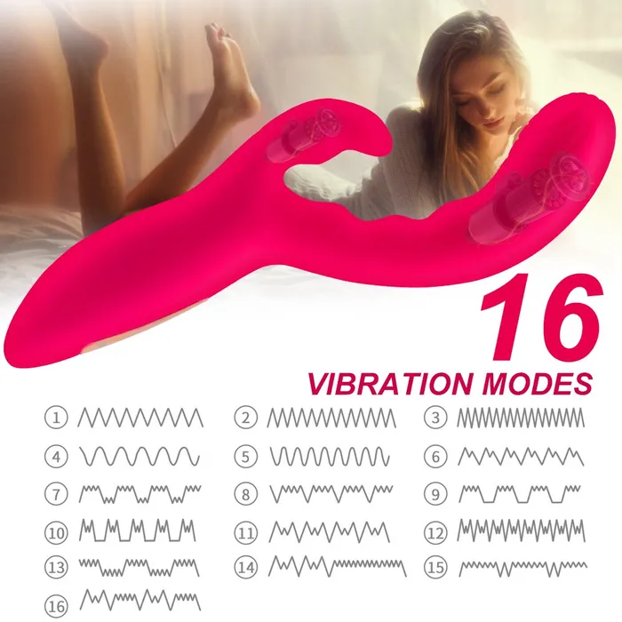 soniker Female Sex Toys Silicone Clitoris Vibrator for Stimulating Gspot 16 Modes Dildo Rabbit Vibrators Waterproof Vibrating