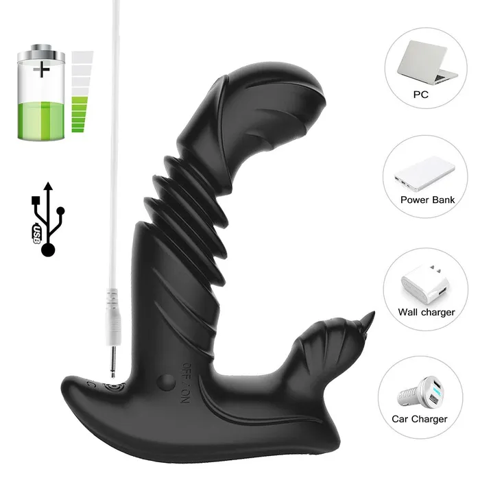 soniker Male Sex Toys Remote Control Automatic Telescopic Male Prostate Massage Vibrator