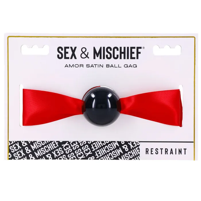 Sportsheets Couples Sex Mischief Amor Satin Ball Gag Black Mouth Restraint