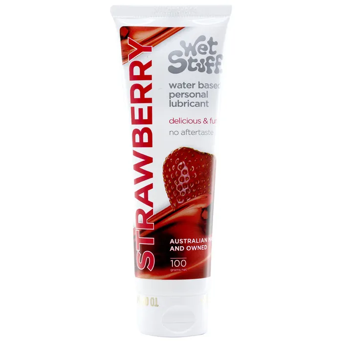 Wet Stuff Lubricants Wet Stuff Strawberry 100g Tube Strawberry Flavoured Water Based Lubricant 100 gram Tube